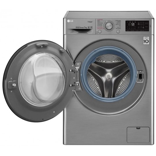 Узкая стиральная машина LG F2M5HS6S c функцией пара Steam, 7кг